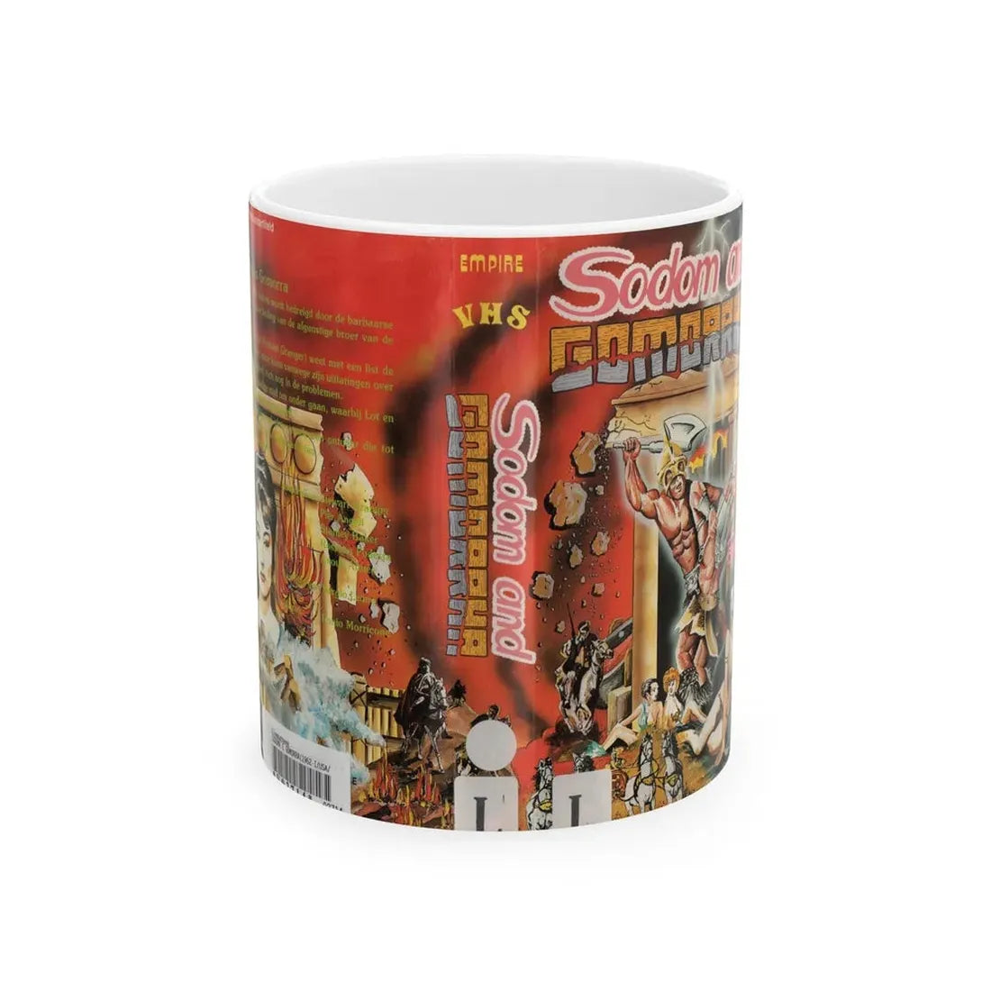 SODOM AND GOMORRHA (VHS COVER) - White Coffee Mug 11oz - Go Mug Yourself