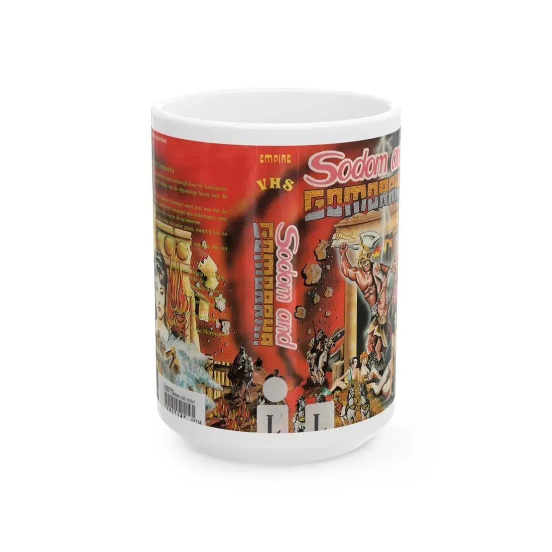 SODOM AND GOMORRHA (VHS COVER) - White Coffee Mug 15oz - Go Mug Yourself