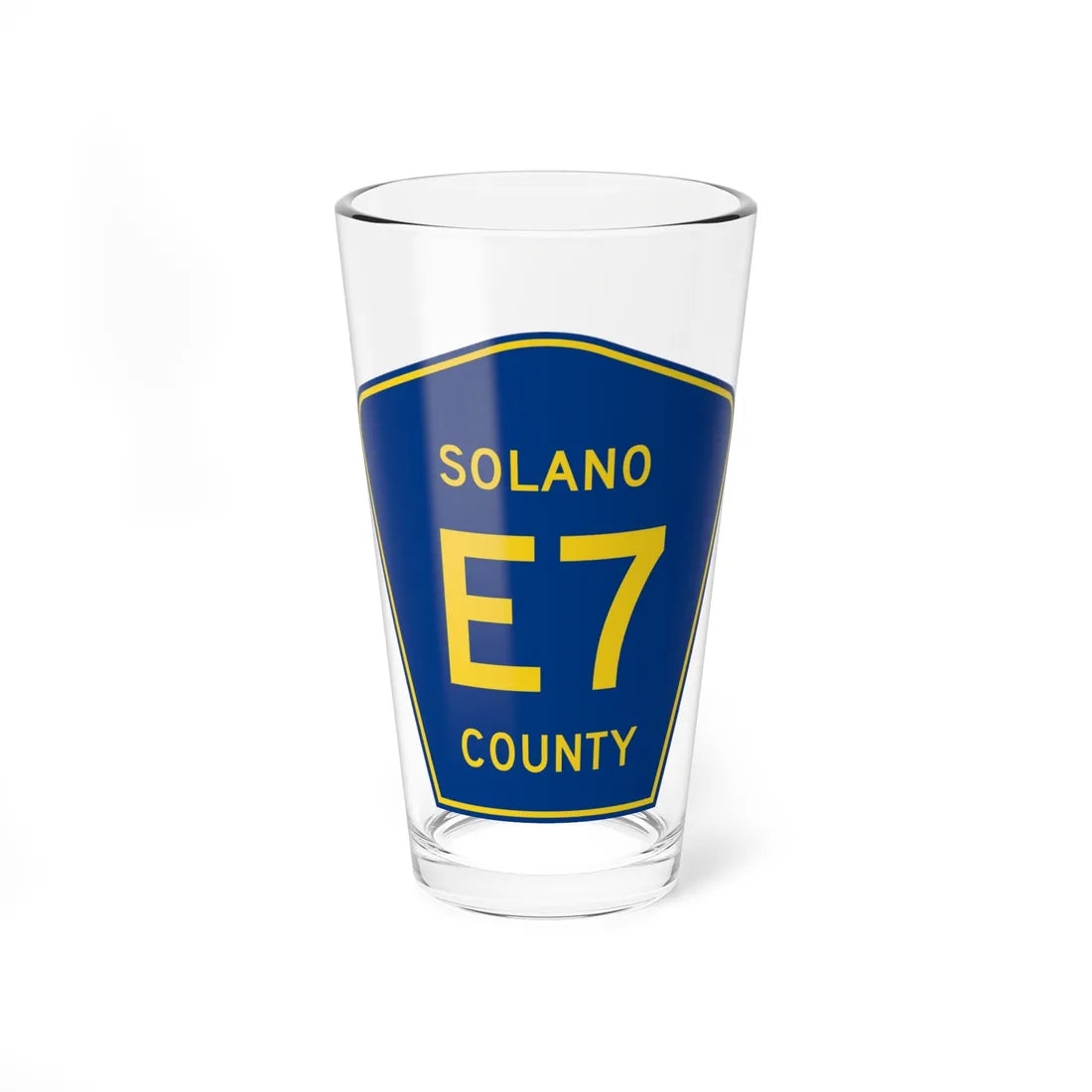 Solano County E7 (California) (Road Sign) Pint Glass 16oz 16oz - Go Mug Yourself