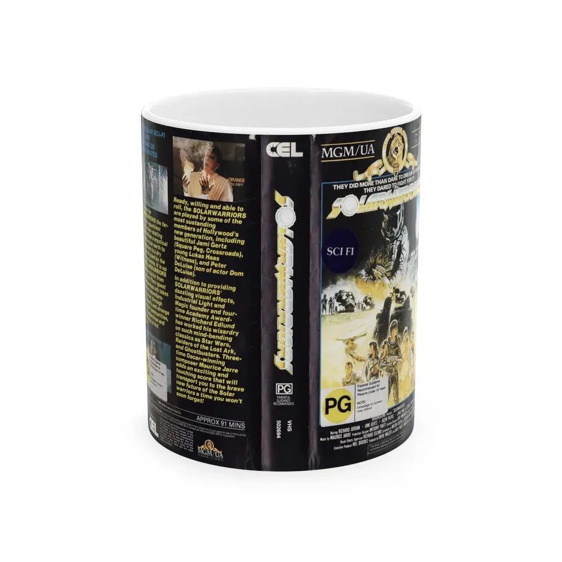 SOLARWARRIORS SCIFI (VHS COVER) - White Coffee Mug 11oz - Go Mug Yourself
