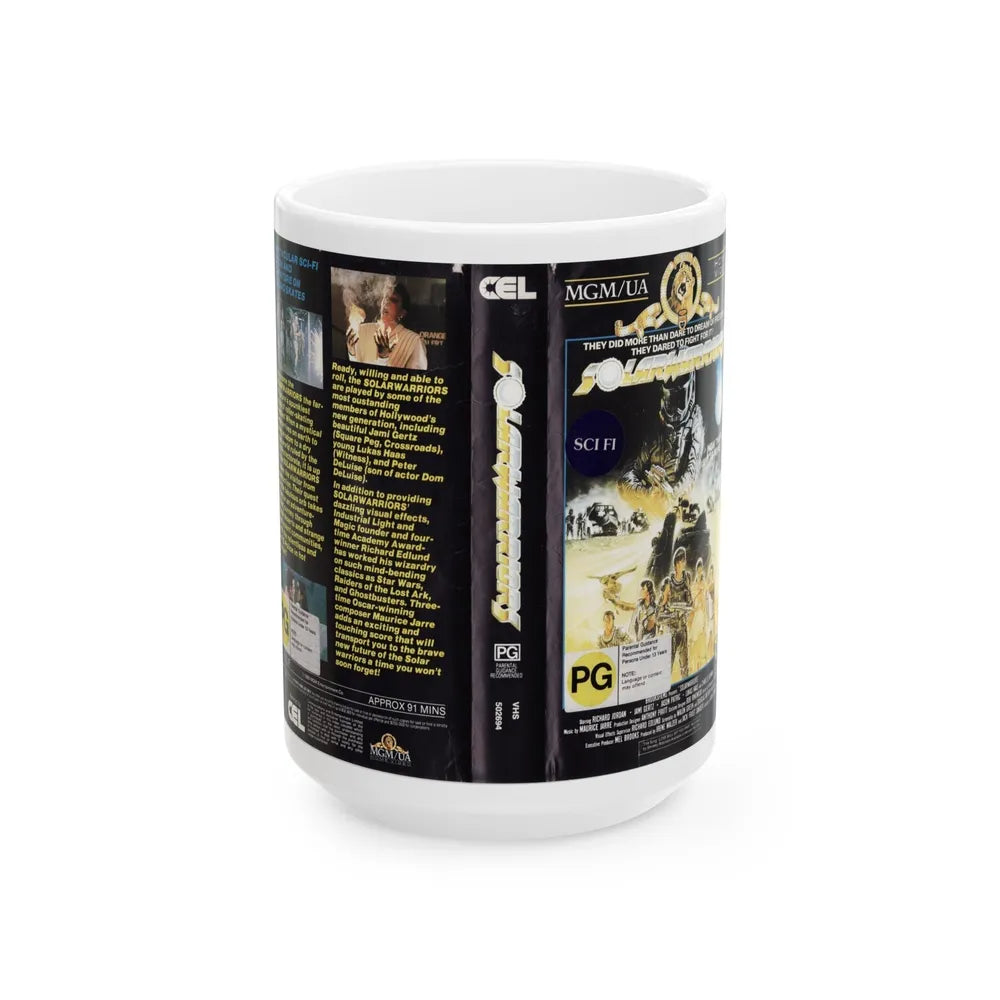SOLARWARRIORS SCIFI (VHS COVER) - White Coffee Mug-15oz-Go Mug Yourself