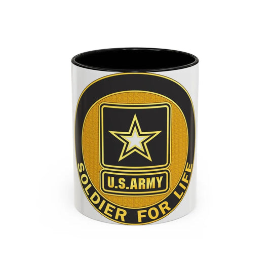 Soldier for Life Lapel Button (U.S. Army) Accent Coffee Mug 11oz Black - Go Mug Yourself