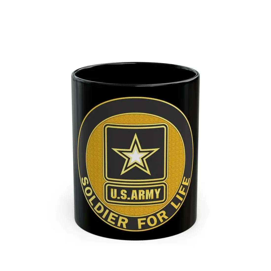 Soldier for Life Lapel Button (U.S. Army) Black Coffee Mug 11oz - Go Mug Yourself