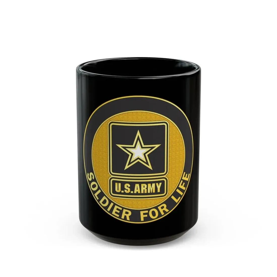 Soldier for Life Lapel Button (U.S. Army) Black Coffee Mug 15oz - Go Mug Yourself