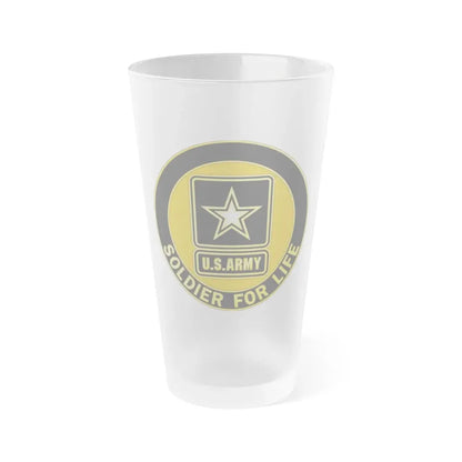 Soldier for Life Lapel Button (U.S. Army) Frosted Pint Glass 16oz Default Title - Go Mug Yourself