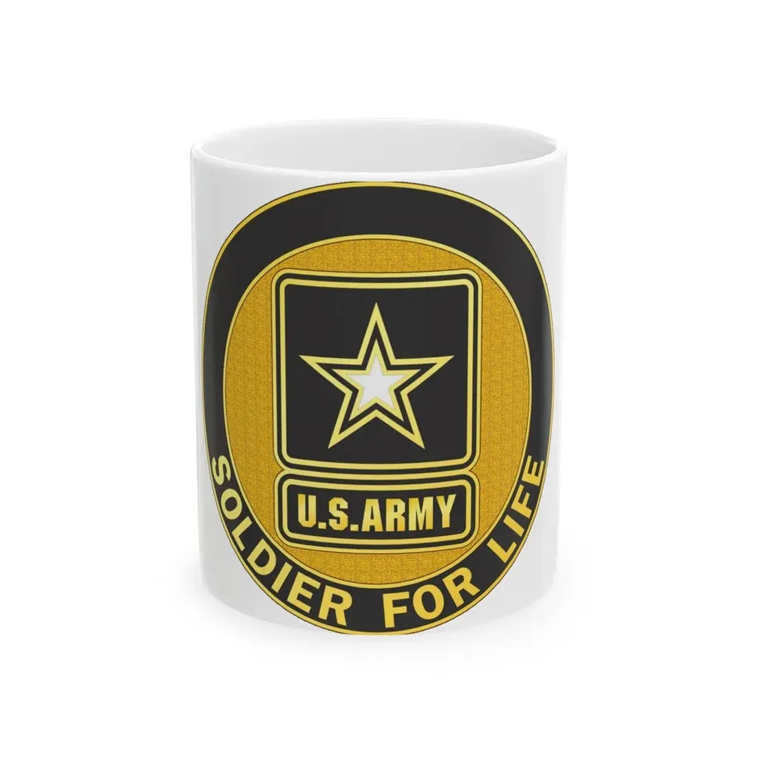 Soldier for Life Lapel Button (U.S. Army) White Coffee Mug 11oz - Go Mug Yourself