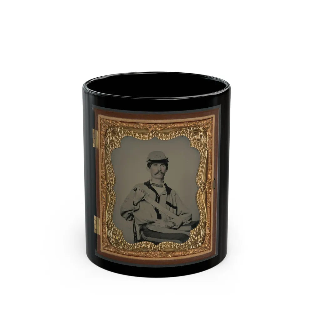 Soldier In Confederate Uniform (U.S. Civil War) Black Coffee Mug-11oz-Go Mug Yourself