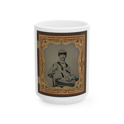 Soldier In Confederate Uniform (U.S. Civil War) White Coffee Mug-15oz-Go Mug Yourself