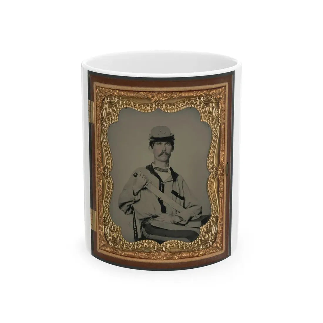 Soldier In Confederate Uniform (U.S. Civil War) White Coffee Mug 11oz - Go Mug Yourself