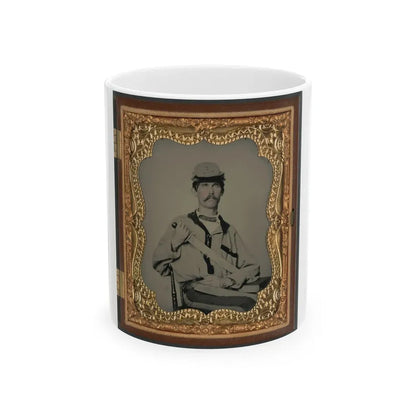 Soldier In Confederate Uniform (U.S. Civil War) White Coffee Mug 11oz - Go Mug Yourself