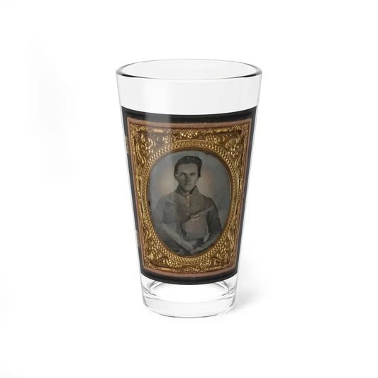 Soldier Named E.F. Powell In Confederate Uniform With Bowie Knife And Revolver (U.S. Civil War) Pint Glass 16oz 16oz - Go Mug Yourself