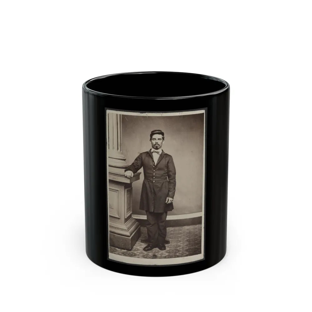 Soldier Named Garrison In Uniform Next To Column (U.S. Civil War) Black Coffee Mug-11oz-Go Mug Yourself