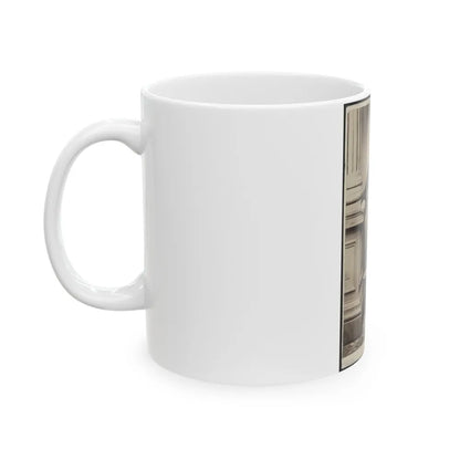 Soldier Named Garrison In Uniform Next To Column (U.S. Civil War) White Coffee Mug-Go Mug Yourself