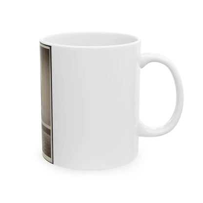 Soldier Named Garrison In Uniform Next To Column (U.S. Civil War) White Coffee Mug-Go Mug Yourself