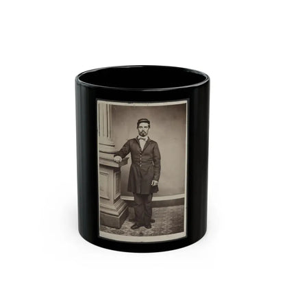 Soldier Named Garrison In Uniform Next To Column (U.S. Civil War) Black Coffee Mug 11oz - Go Mug Yourself