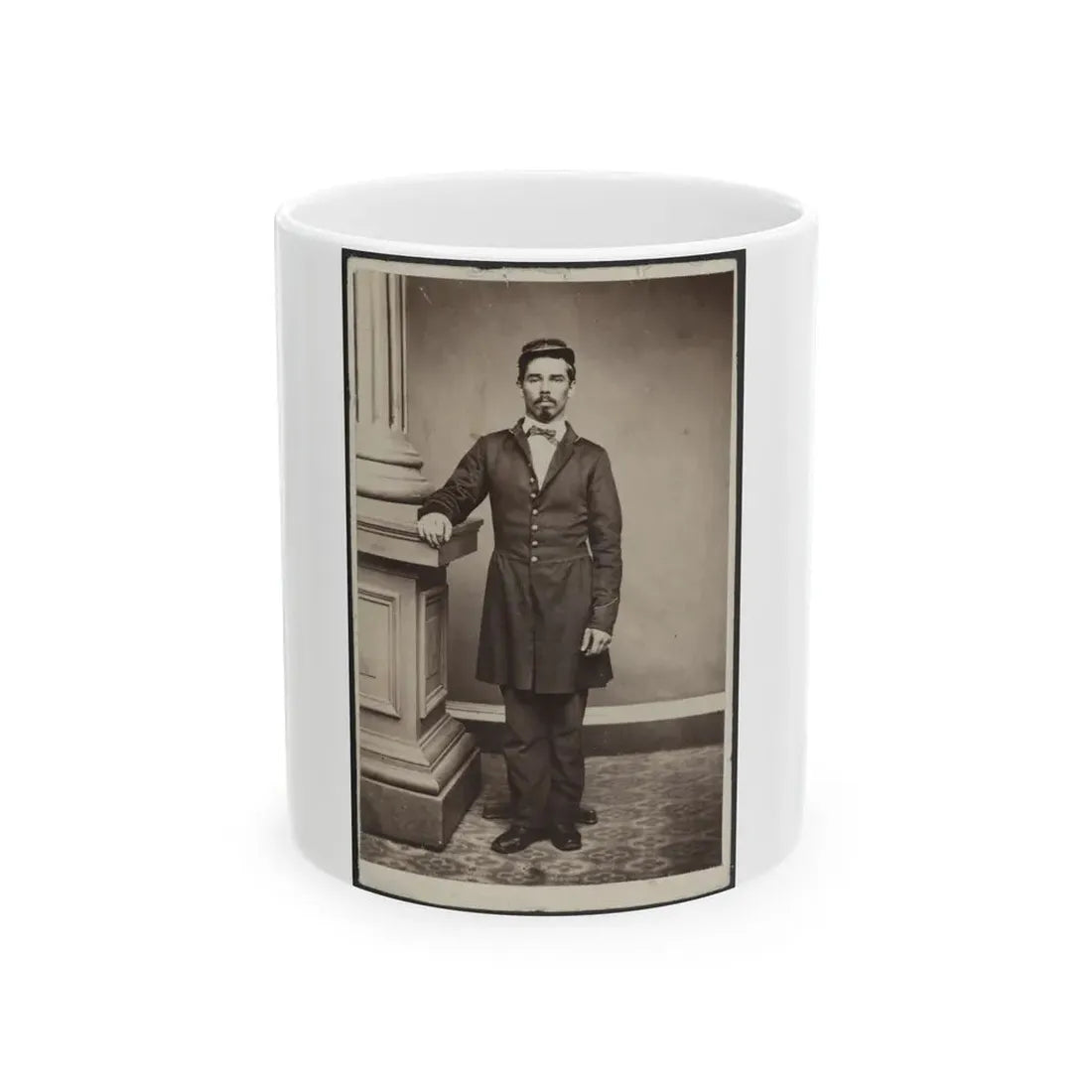 Soldier Named Garrison In Uniform Next To Column (U.S. Civil War) White Coffee Mug 11oz - Go Mug Yourself