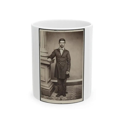 Soldier Named Garrison In Uniform Next To Column (U.S. Civil War) White Coffee Mug 11oz - Go Mug Yourself