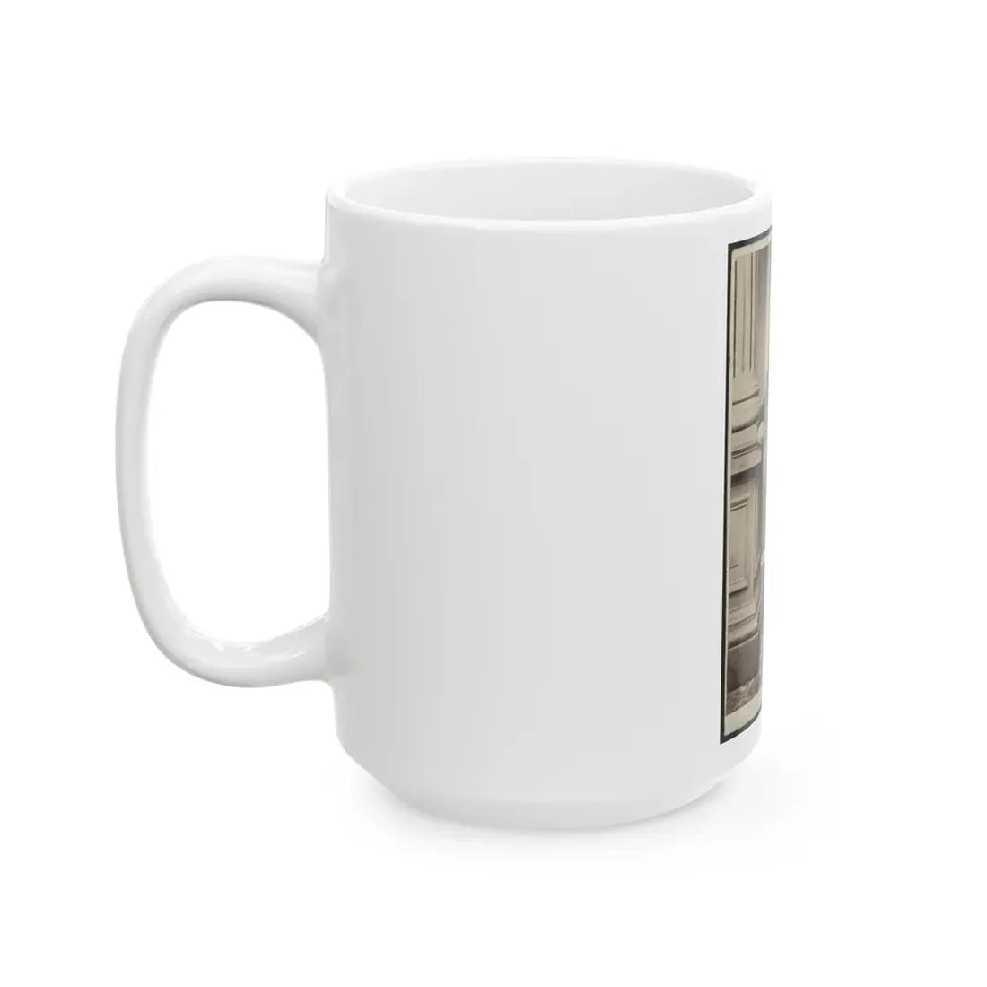 Soldier Named Garrison In Uniform Next To Column (U.S. Civil War) White Coffee Mug - Go Mug Yourself