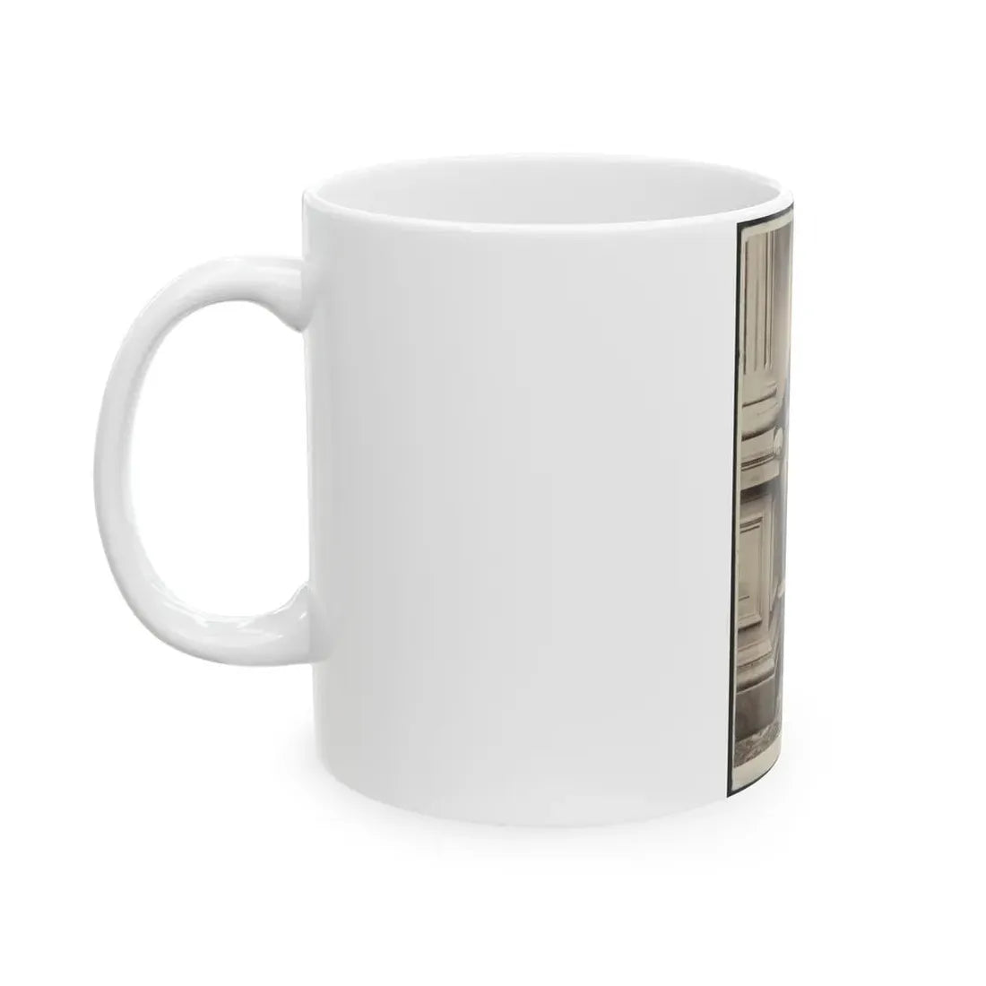Soldier Named Garrison In Uniform Next To Column (U.S. Civil War) White Coffee Mug - Go Mug Yourself