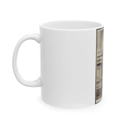 Soldier Named Garrison In Uniform Next To Column (U.S. Civil War) White Coffee Mug - Go Mug Yourself