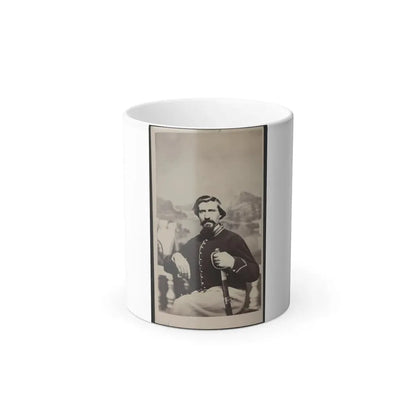 Soldier Named Halsey in Union Uniform With Sword in Front of Painted Backdrop (U.S. Civil War) Color Changing Coffee Mug 11oz Default Title 11oz - Go Mug Yourself
