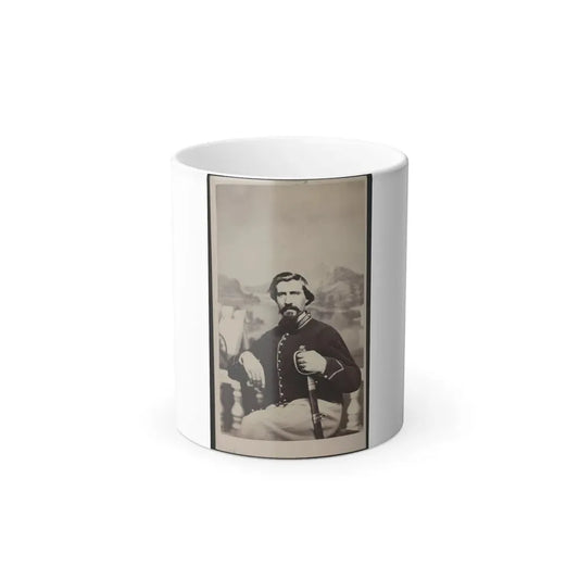 Soldier Named Halsey in Union Uniform With Sword in Front of Painted Backdrop (U.S. Civil War) Color Changing Coffee Mug 11oz Default Title 11oz - Go Mug Yourself