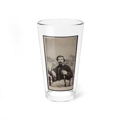 Soldier Named Halsey In Union Uniform With Sword In Front Of Painted Backdrop (U.S. Civil War) Pint Glass 16oz 16oz - Go Mug Yourself