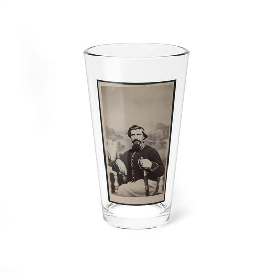 Soldier Named Halsey In Union Uniform With Sword In Front Of Painted Backdrop (U.S. Civil War) Pint Glass 16oz 16oz - Go Mug Yourself