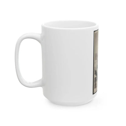 Soldier Named Halsey In Union Uniform With Sword In Front Of Painted Backdrop (U.S. Civil War) White Coffee Mug - Go Mug Yourself