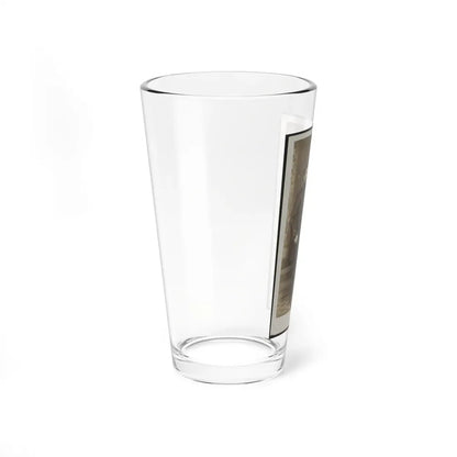 Soldier Named Russell In Uniform With Cane And Prop In Front Of Painted Backdrop (U.S. Civil War) Pint Glass 16oz - Go Mug Yourself