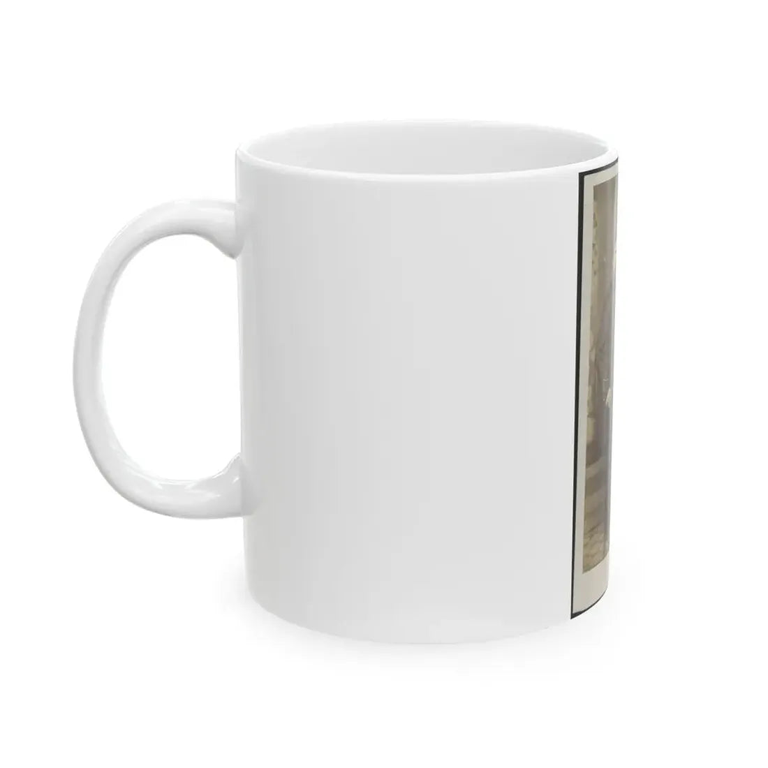 Soldier Named Russell In Uniform With Cane And Prop In Front Of Painted Backdrop (U.S. Civil War) White Coffee Mug - Go Mug Yourself