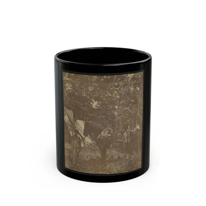 Soldier On Horseback With African American Servant (U.S. Civil War) Black Coffee Mug-11oz-Go Mug Yourself