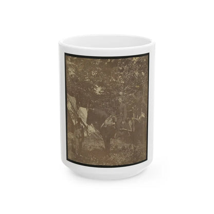 Soldier On Horseback With African American Servant (U.S. Civil War) White Coffee Mug-15oz-Go Mug Yourself