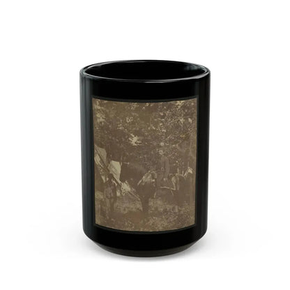 Soldier On Horseback With African American Servant (U.S. Civil War) Black Coffee Mug 15oz - Go Mug Yourself