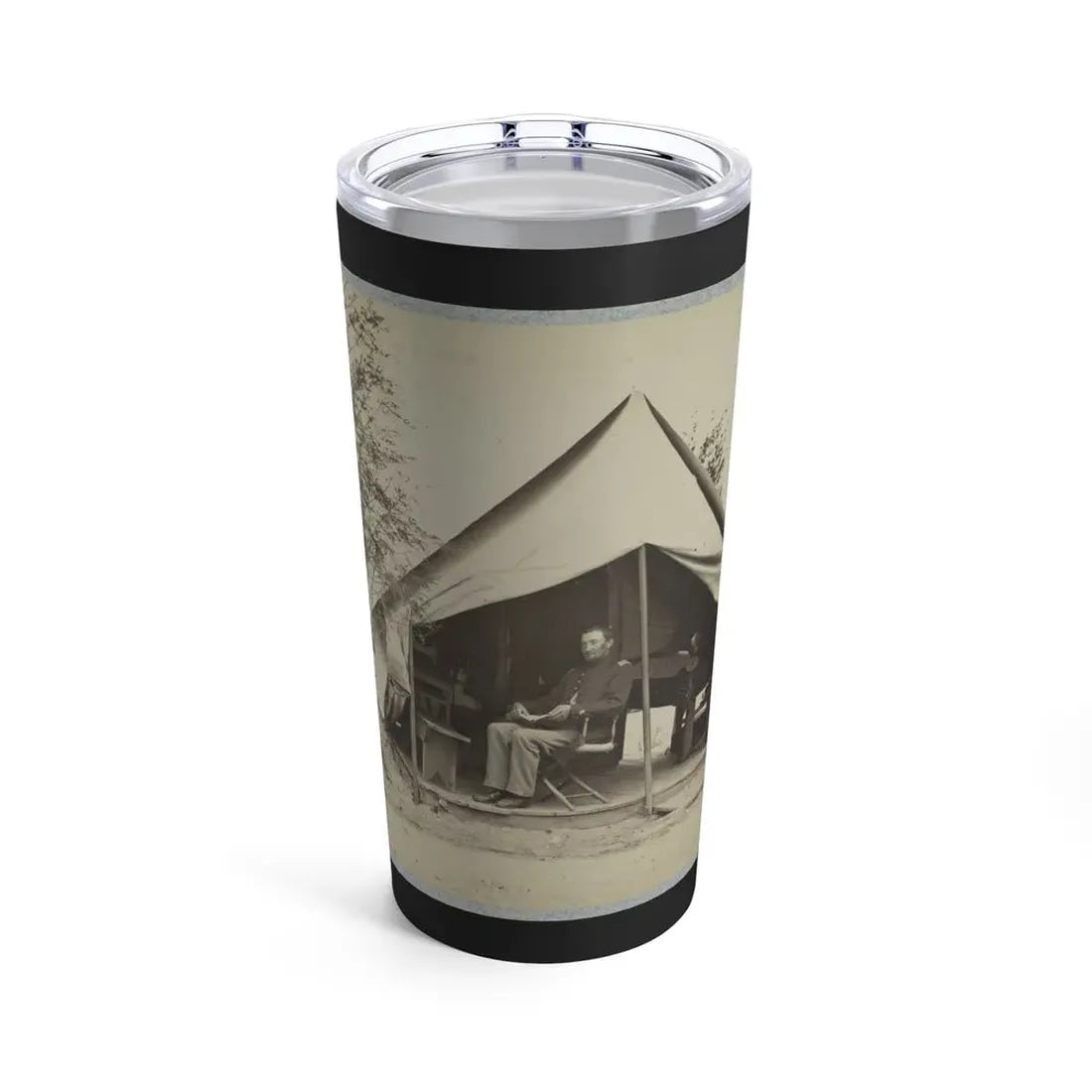 Soldier Sitting Inside His Tent (U.S. Civil War) Tumbler 20oz 20oz - Go Mug Yourself