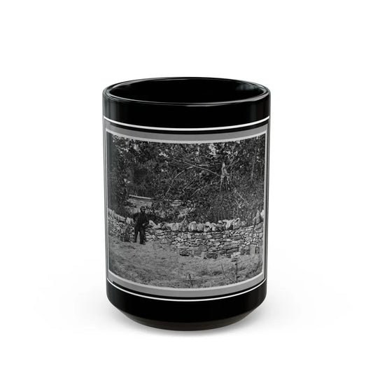 Soldier Standing At Graves Of Federal Soldiers, Along Stone Fence, At Burnside Bridge, Antietam, Maryland (U.S. Civil War) Black Coffee Mug-15oz-Go Mug Yourself