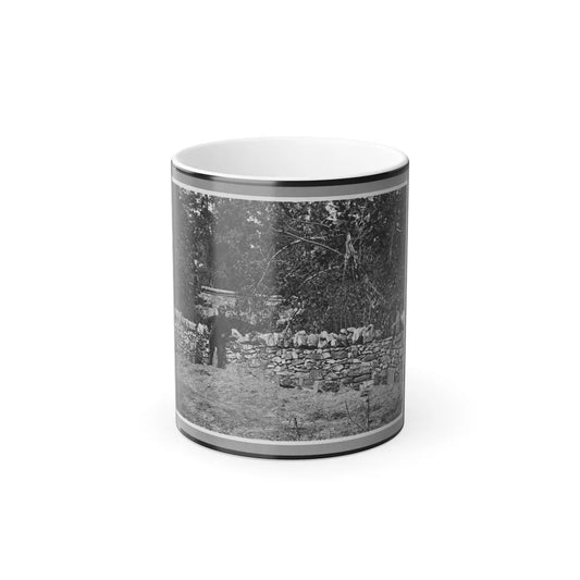 Soldier Standing at Graves of Federal Soldiers, Along Stone Fence, at Burnside Bridge, Antietam, Maryland (U.S. Civil War) Color Changing Coffee Mug 11oz-11oz-Go Mug Yourself