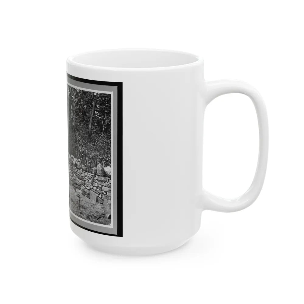 Soldier Standing At Graves Of Federal Soldiers, Along Stone Fence, At Burnside Bridge, Antietam, Maryland (U.S. Civil War) White Coffee Mug-Go Mug Yourself