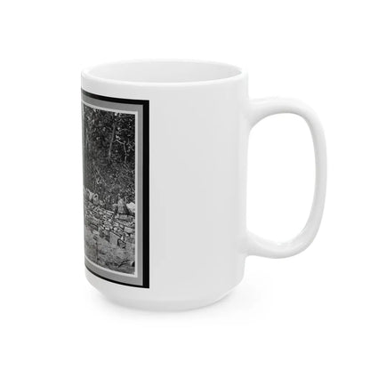 Soldier Standing At Graves Of Federal Soldiers, Along Stone Fence, At Burnside Bridge, Antietam, Maryland (U.S. Civil War) White Coffee Mug-Go Mug Yourself