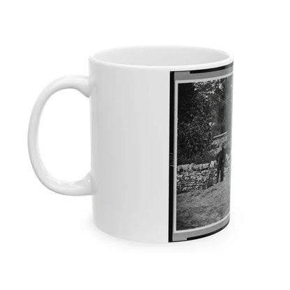 Soldier Standing At Graves Of Federal Soldiers, Along Stone Fence, At Burnside Bridge, Antietam, Maryland (U.S. Civil War) White Coffee Mug-Go Mug Yourself