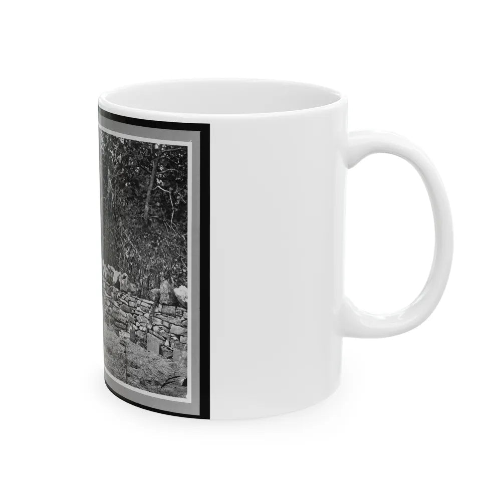 Soldier Standing At Graves Of Federal Soldiers, Along Stone Fence, At Burnside Bridge, Antietam, Maryland (U.S. Civil War) White Coffee Mug-Go Mug Yourself