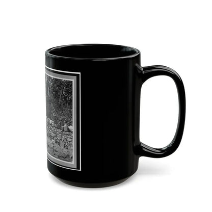 Soldier Standing At Graves Of Federal Soldiers, Along Stone Fence, At Burnside Bridge, Antietam, Maryland (U.S. Civil War) Black Coffee Mug - Go Mug Yourself