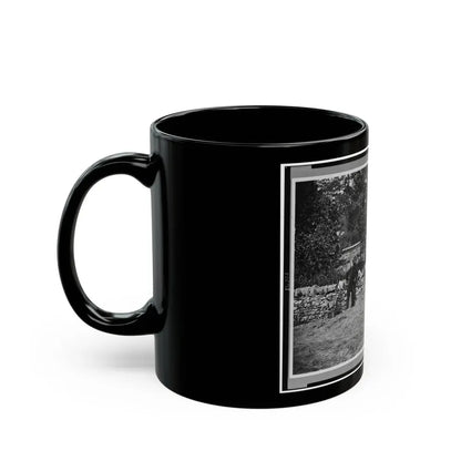 Soldier Standing At Graves Of Federal Soldiers, Along Stone Fence, At Burnside Bridge, Antietam, Maryland (U.S. Civil War) Black Coffee Mug - Go Mug Yourself