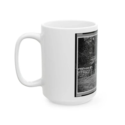 Soldier Standing At Graves Of Federal Soldiers, Along Stone Fence, At Burnside Bridge, Antietam, Maryland (U.S. Civil War) White Coffee Mug - Go Mug Yourself