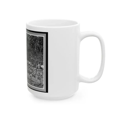Soldier Standing At Graves Of Federal Soldiers, Along Stone Fence, At Burnside Bridge, Antietam, Maryland (U.S. Civil War) White Coffee Mug - Go Mug Yourself