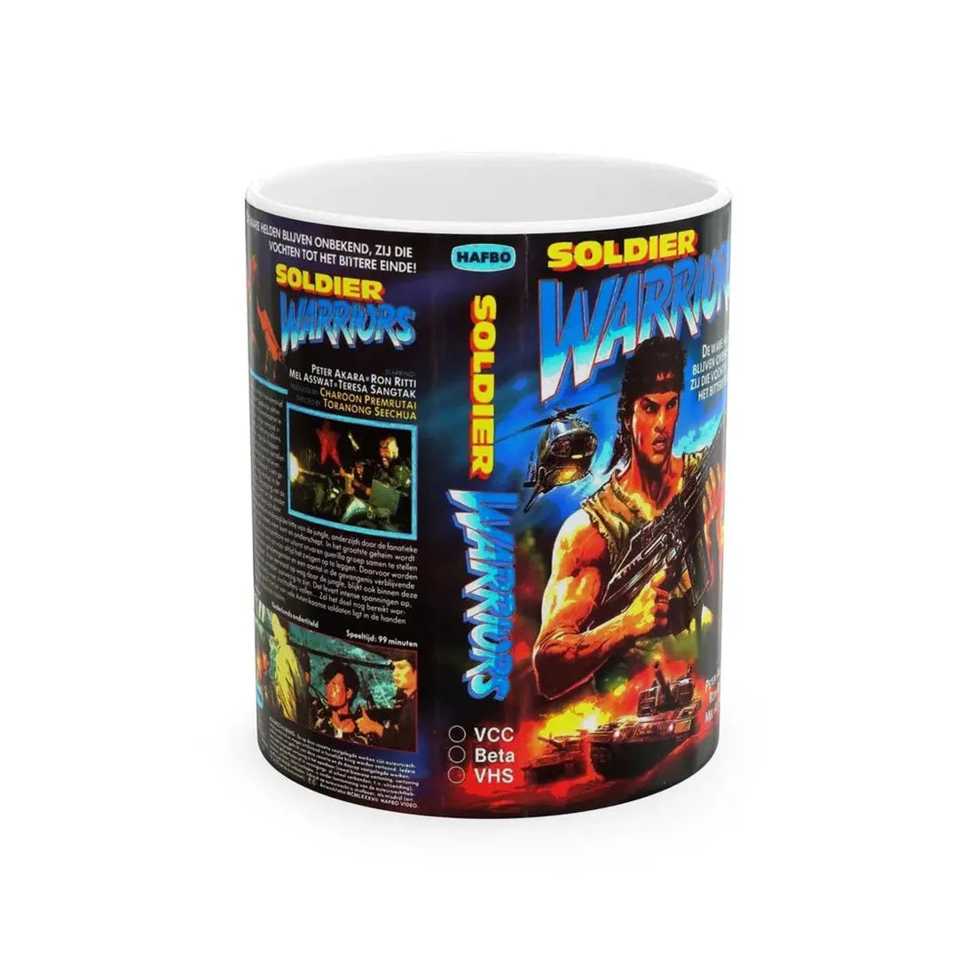 SOLDIER WARRIORS (VHS COVER) - White Coffee Mug 11oz - Go Mug Yourself