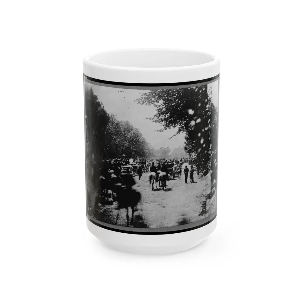 Soldiers( ) In Wagons And Mounted On Horses During The Grand Review Of The Union Army, Washington, D.C. (U.S. Civil War) White Coffee Mug-15oz-Go Mug Yourself