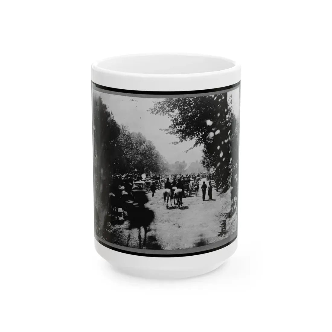 Soldiers( ) In Wagons And Mounted On Horses During The  Grand Review  Of The Union Army, Washington, D.C. (U.S. Civil War) White Coffee Mug 15oz - Go Mug Yourself