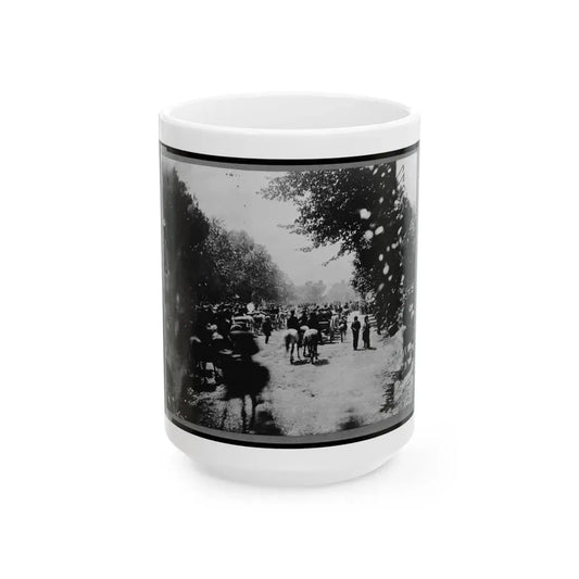 Soldiers( ) In Wagons And Mounted On Horses During The  Grand Review  Of The Union Army, Washington, D.C. (U.S. Civil War) White Coffee Mug 15oz - Go Mug Yourself