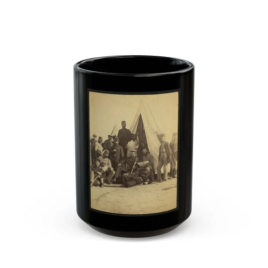 Soldiers Of The 79th New York At Camp (U.S. Civil War) Black Coffee Mug-15oz-Go Mug Yourself